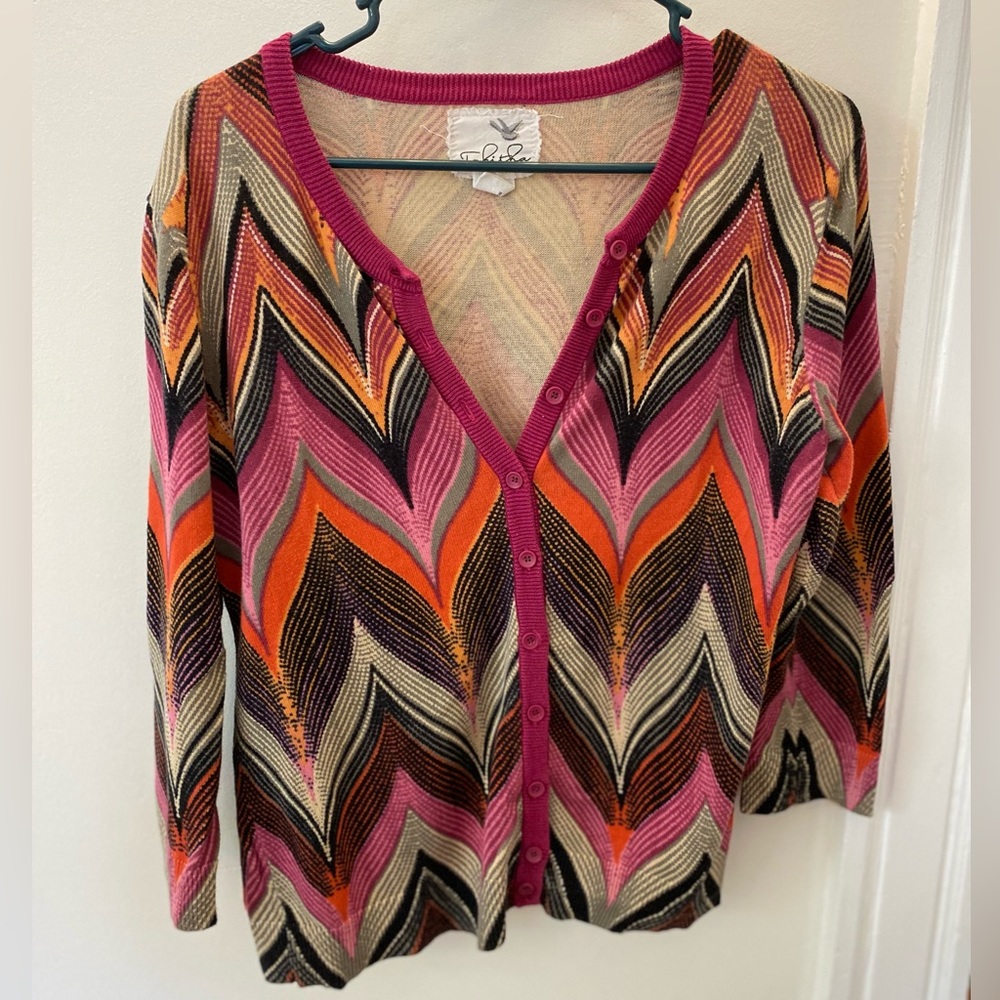 Tabitha by Anthropologie Pattern Cardigan Large